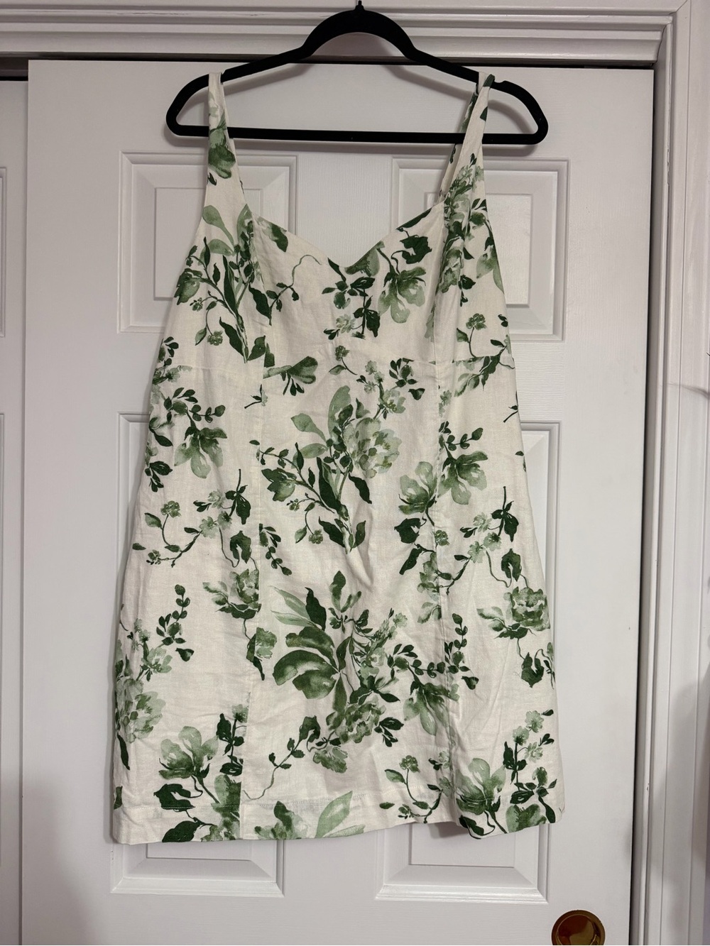 Abercrombie & Fitch White Dress with Green Botanical Print